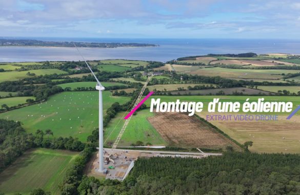 vidéo drone installation éolienne