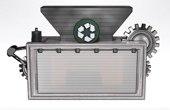 Une machine de tri sur un fond blanc