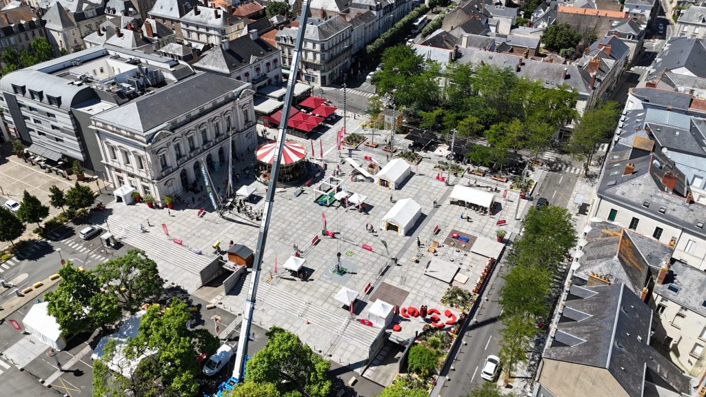 Prise de vue aérienne de festival des z'allumés à Cholet