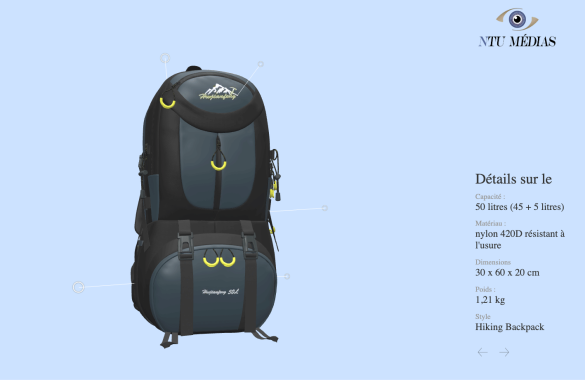 modelasation 3D d'un sac à dos